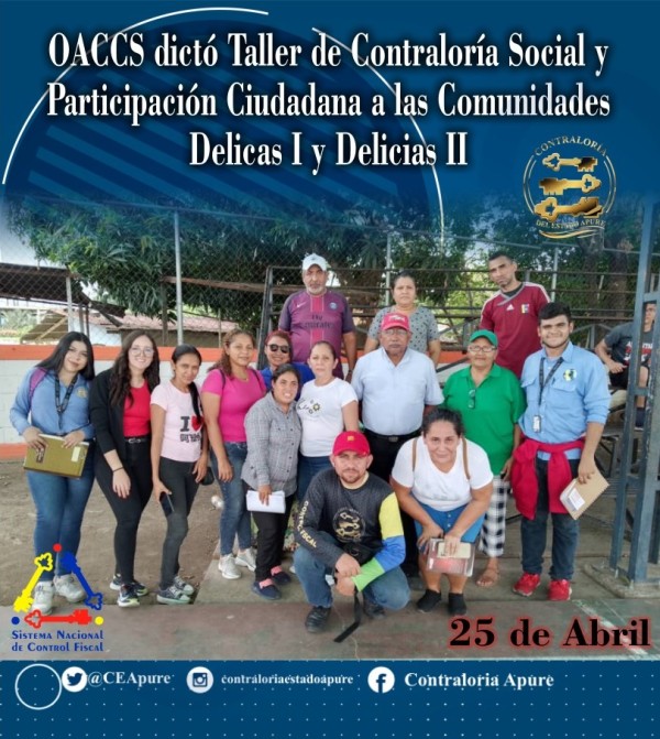 Taller de Contraloría Social y Participación Ciudadana, a las Comunidades las Delicias I Y las Delicias II